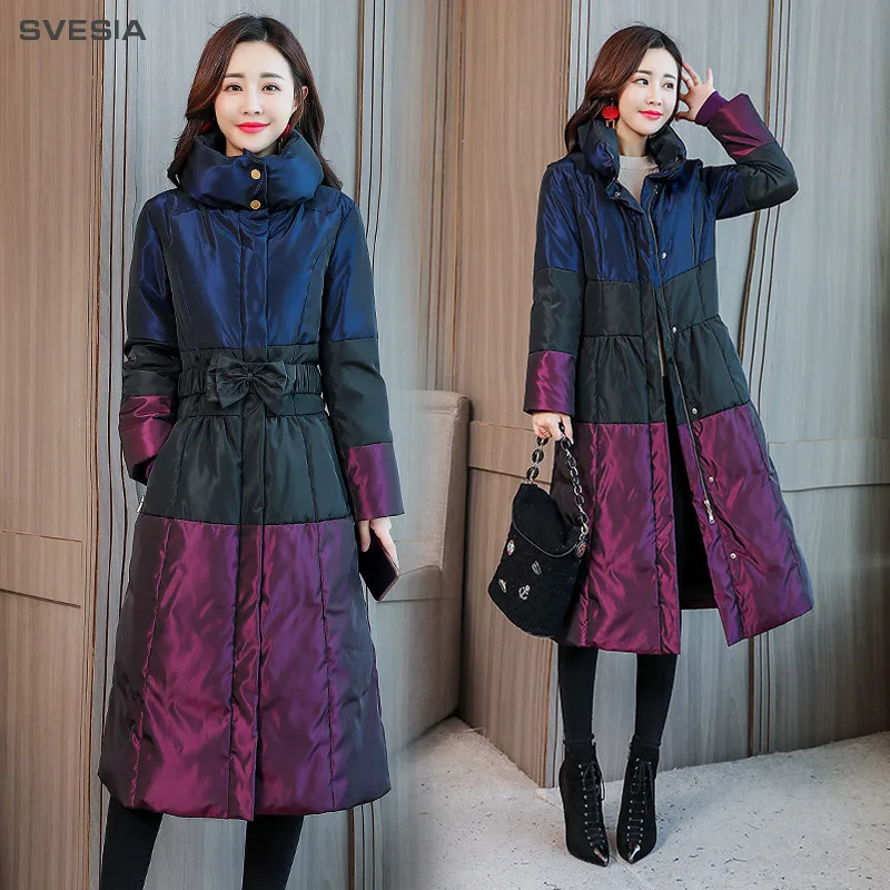 SVESIA Women's Winter Parkas Coat Jackets 2018 Standing Collar Splice Slim Women Parka Coats Jacket Overcoats SVESIA Women's Winter Parkas Coat Jackets 2018 Standing Collar Splice Slim Women Parka Coats Jacket Overcoats