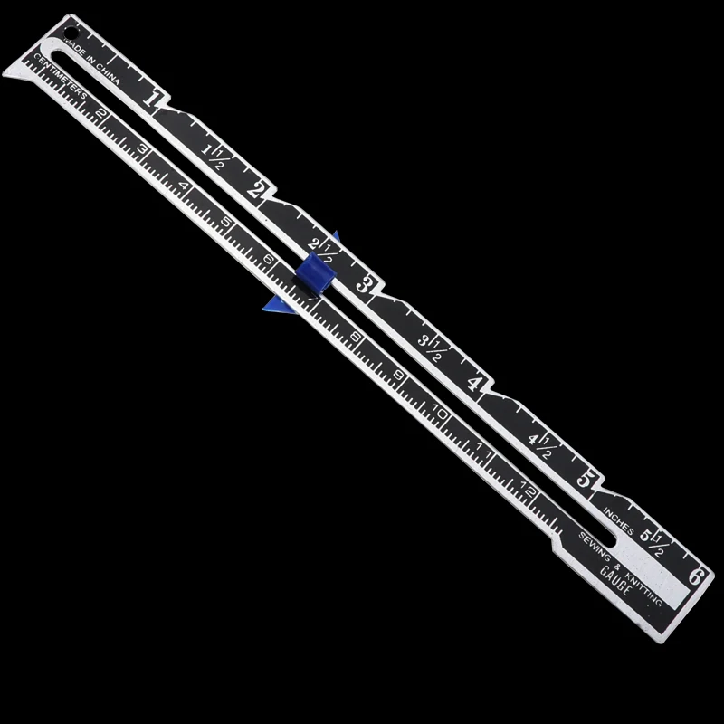 Алюминиевый пластиковый швейный шов линейка измерительный Калибр лоскутное шитье линейка портного размера вспомогательные инструменты около 15*1,7 см 1 штука - Цвет: Blue