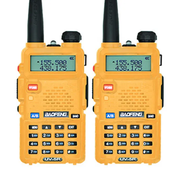 2 шт. Baofeng UV-5R рация UV5R CB радиостанция 5 Вт 128CH VHF UHF Двухдиапазонная UV 5R двухсторонняя рация для охотничьих радиоприемников - Цвет: Yellow 2pcs