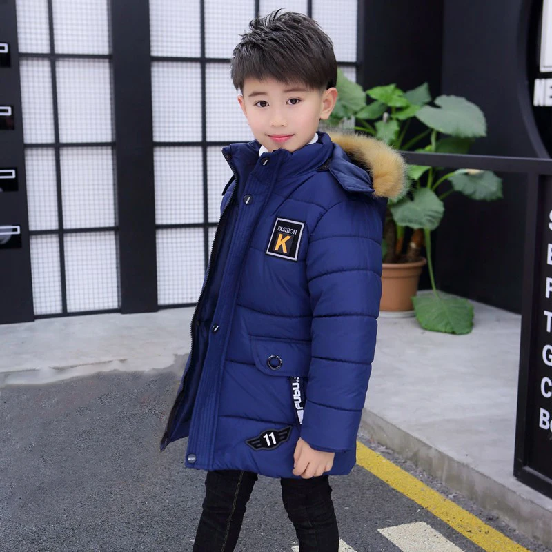 

Dollplus New 2019 Boys Winter Jacket Kids Hooded Coat Boys Coats Winter Warm Cotton Fashion Casual Jackets Children Clothing