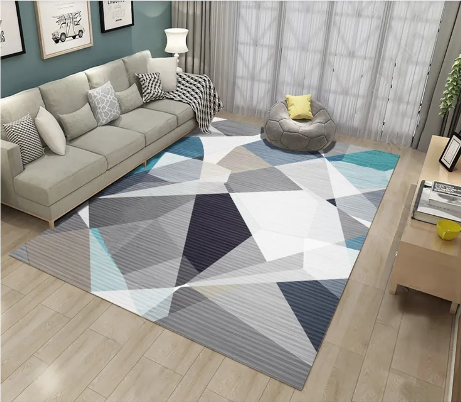

Europe Style 6mm 3D Geometric Large Sizes Living Room Carpets Bedroom Bathroom Rectangular Absorb Water Rugs Mat Home Decoration