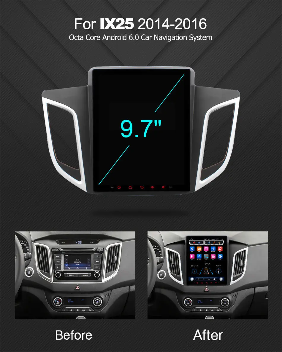 Perfect For Hyundai IX25 2014 2015 2016 Car Intelligent System Multimedia Player Vehicle DVD GPS Navigator Radio Android Unit Computer 2