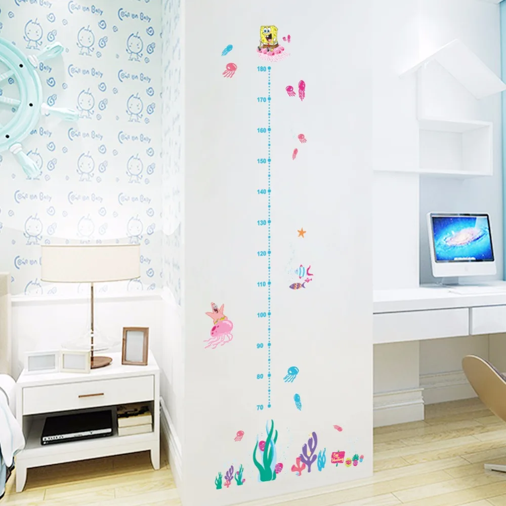 Spongebob Squarepants Coral Jelly Fish Growth Chart Kids Wall