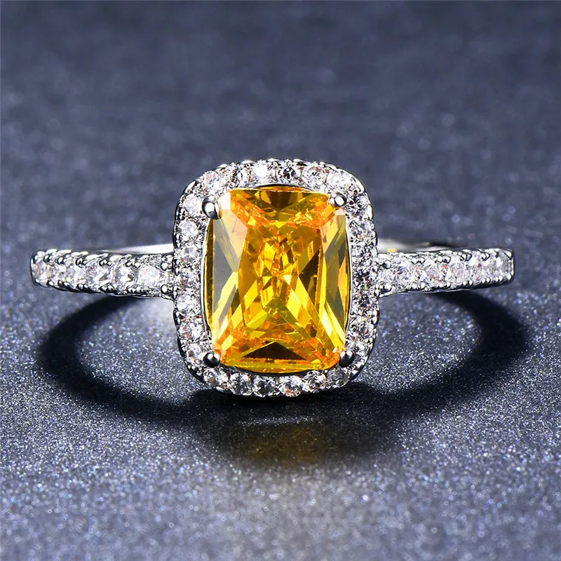 JUNXIN роскошное синее/зеленое/фиолетовое/Белое квадратное модное обручальное