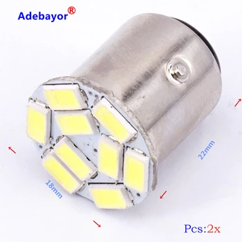 

10pcs/lot Car 1157 BAY15D 5630 SMD 9 LED P21/4W P21/5W 7528 Brake rear Tail side turn signal Light Automobile Wedge Lamp white