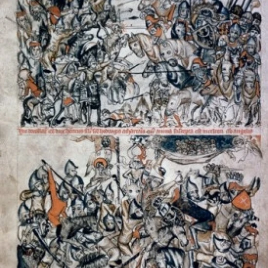 Hedwig Codex: Battle Of Duke Of Henri & Tartars   Manuscripts(- )  Manuscript Poster Print (18 x 24)