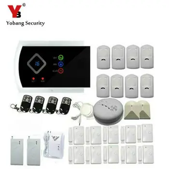 

YobangSecurity Russian Spanish Italian Slovak Wireless GSM Home Security Alarm System with Smoke Fire Detector IOS/Android APP