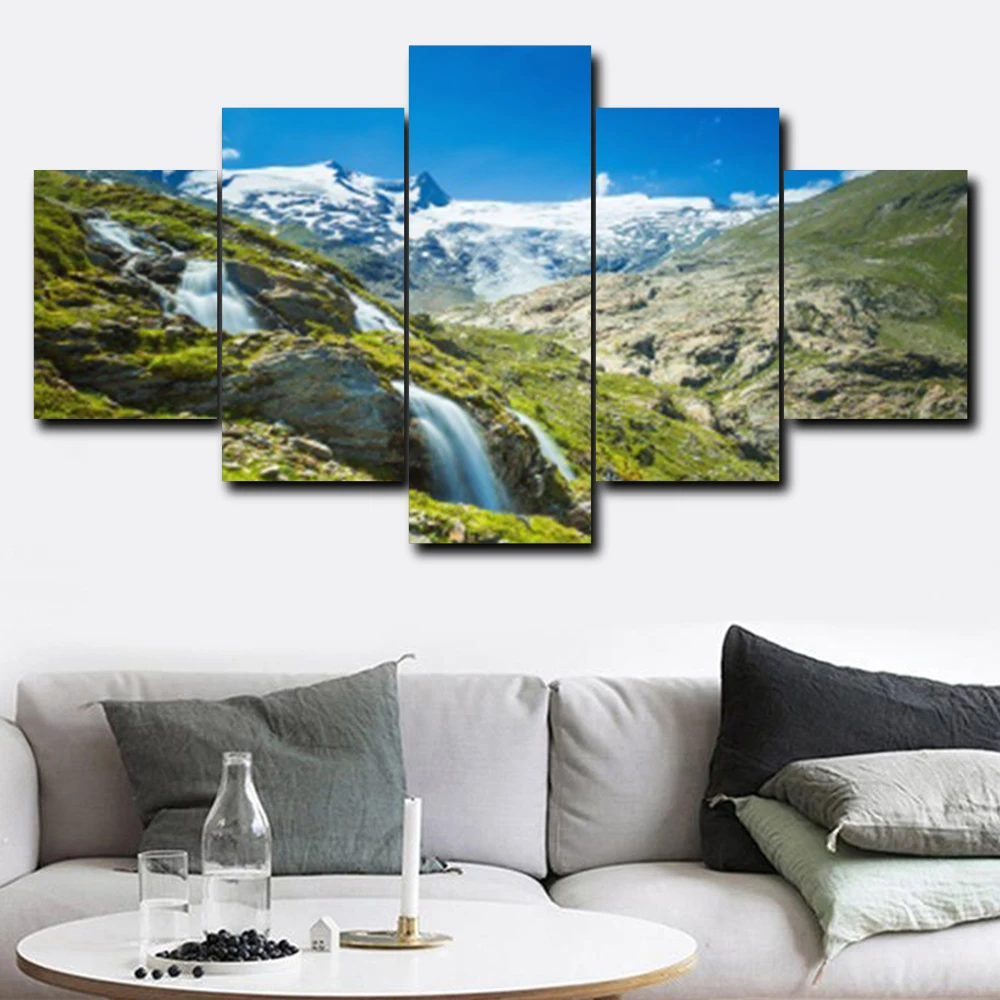 5 Panel Wall Artwork Natural Landscape Posters and Prints Vintage Canvas Painting Living Room Wedding Home Decor | Дом и сад