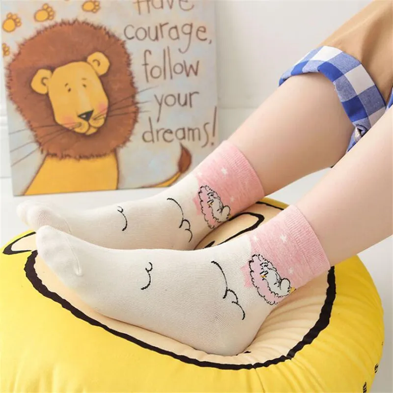 New Cartoon Cute Socks Fashion Harajuku Funny Socks Cortas De Mujer Spring Summer Short Cute Socks For Girl Winter Warm Meias