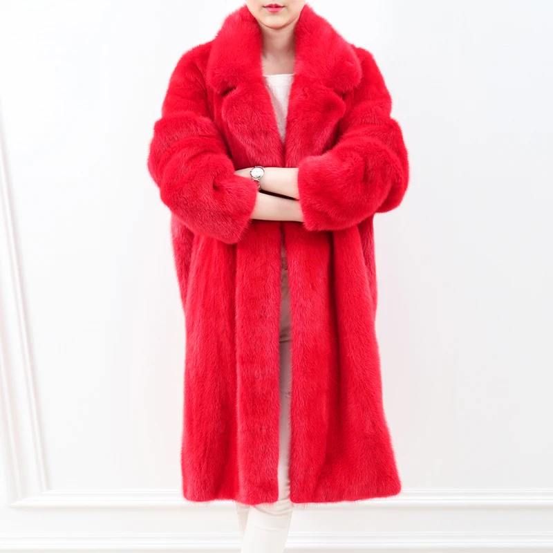 Mode Rouge Longue gris Vers 2017 Artificielle Fourrure Automne Bas Le Faux Lâche Femmes Manteaux Survêtement Nouveau Tournent De Femme blanc Vison Hiver W1133 RaBnxwqq8