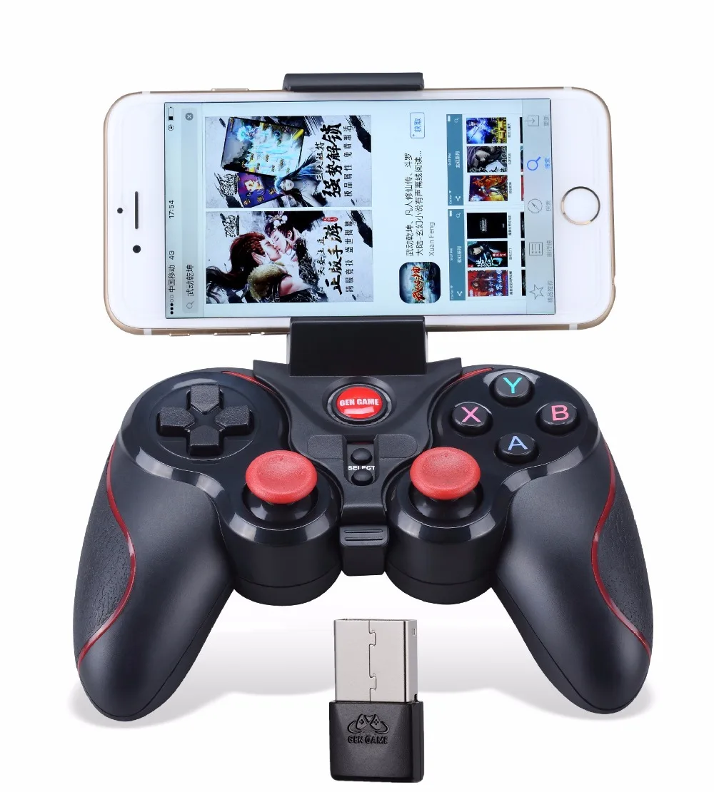 

Gen Game S5 Wireless Bluetooth Game Controller Gamepad Bluetooth 3.0 Joystick For Android IOS Phone TV Box Tablet PC With Holder