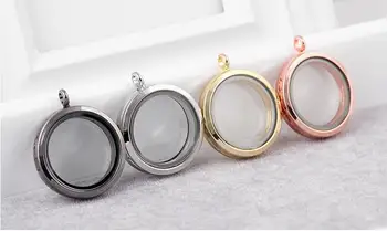 

10pieces 35mm Openable Zinc Alloy Round Memory Photo Magnet Glass Living Floating Locket necklace pendant diy jewelry