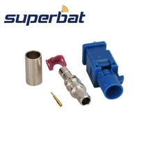Superbat 10 шт. Fakra обжимной разъем мужской разъем для синего gps телематики или навигации Fakra нейтральное кодирование для кабеля RG58 LMR195