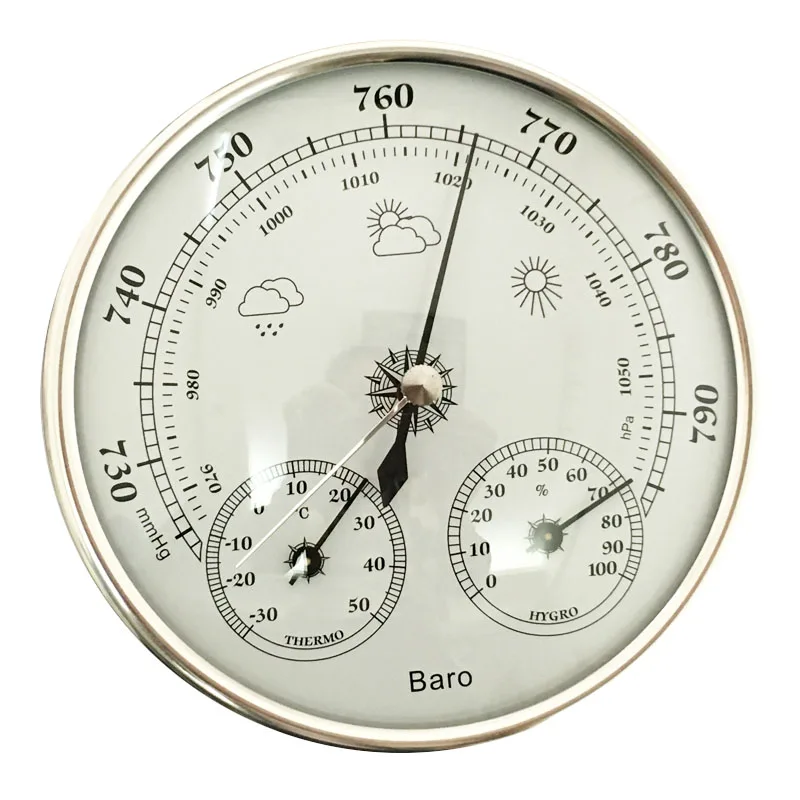 Высокая точность 5 дюймов Бытовая Метеостанция Барометр термометр гигрометр настенный тестер инструменты