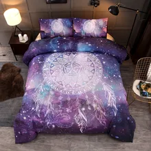Набор постельного белья с единорогом, Ловец снов, 3D, Вселенная Галактики, космическое пространство, тематический пододеяльник, набор постельного белья размера King queen