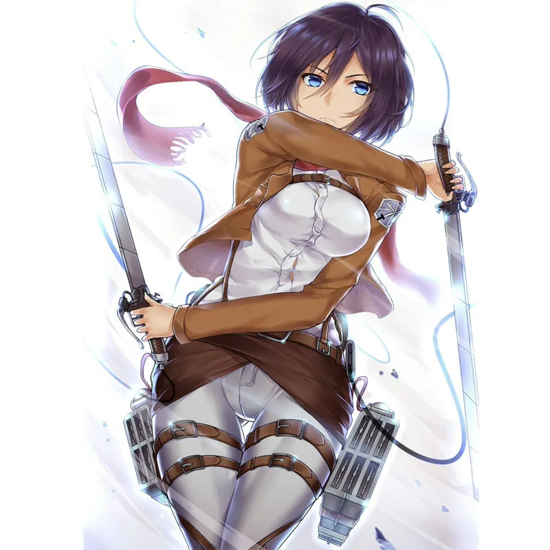 Coshome Attack on Titan Cosplay Shingeki no Kyojin Mikasa Ackerman Cosplay Costume Shawl Belt Suit Leather Shorts Full Set (6)