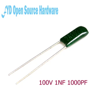 

200pcs spacing 2A102J 100V 1NF 1000PF polyester capacitors