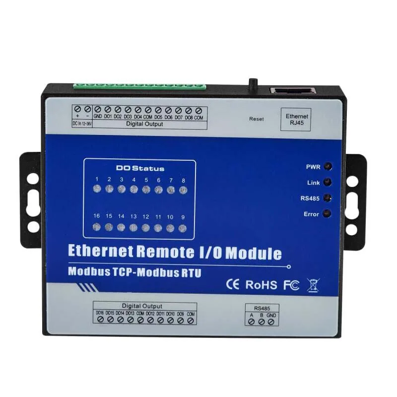 

RS485 Serial port to Ethernet Remote IO Module supports Modbus RTU/ASCII Master High Speed Pulse Output Stepper motor Control