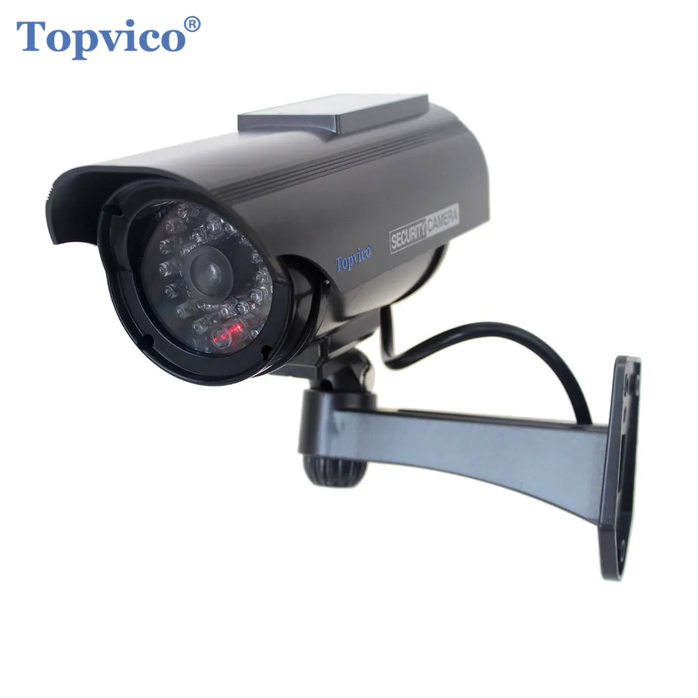 

Topvico Dummy Camera Solar Simulation Fake Security Camera False CCTV Cam Battery Powered Outdoor Video Surveillance Camera