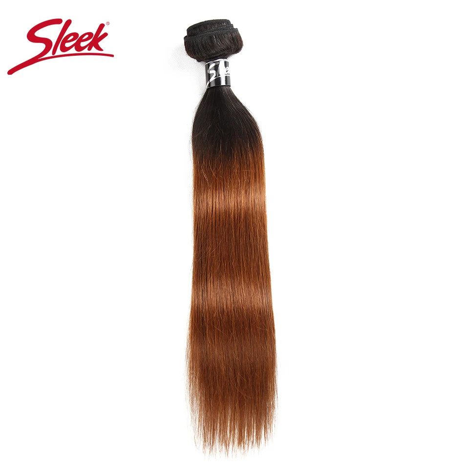 

Sleek Bundles Human Hair Remy Ombre Brazilian Straight 1B/30 Pre-Colored Human Hair Weave Extension 10-30 Inches Free Shipping