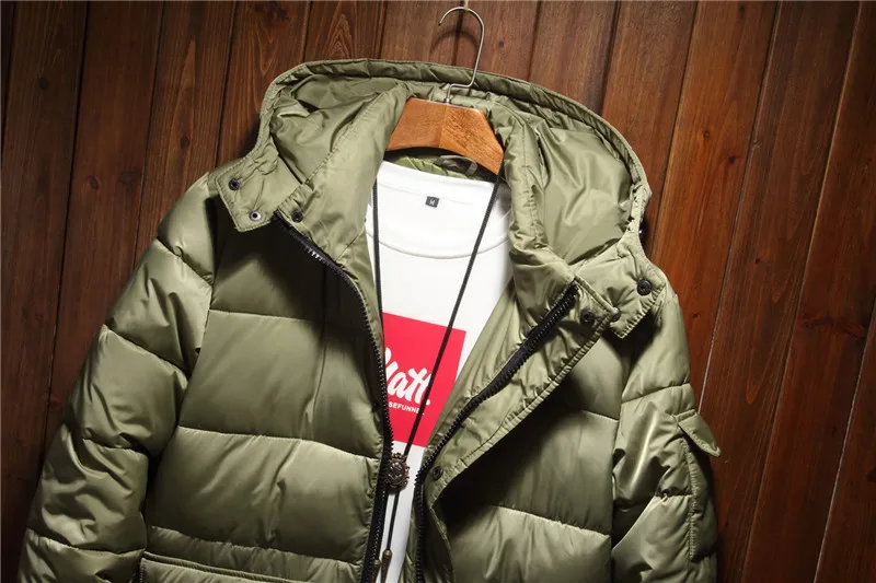 Зимняя куртка мужская повседневная мужская утепленная Стеганая удлиненная теплая верхняя одежда с капюшоном хлопковое Стеганое пальто Мужская модная AU-153