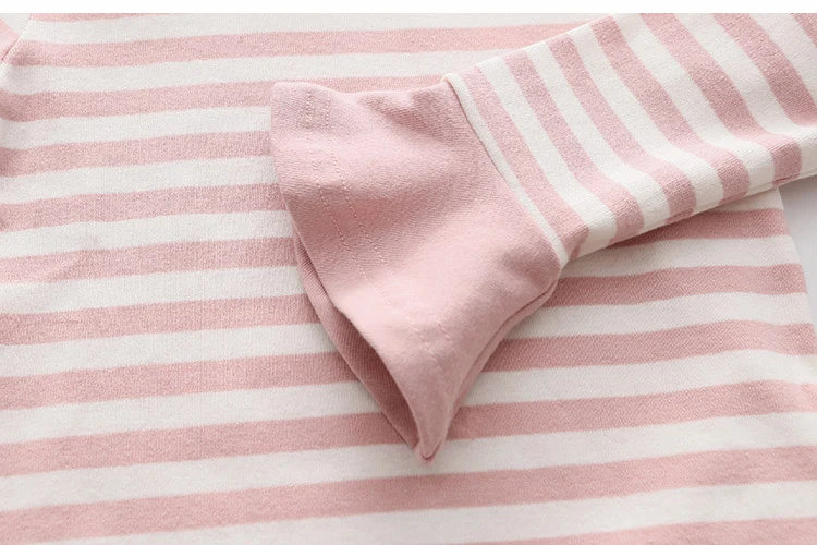 2018 Spring Autumn 2-11 12 Year Teenager Children Sweet Striped O-Neck Baby Long Flare Trumpet Sleeve Kids Girls Basic T-Shirts (15)