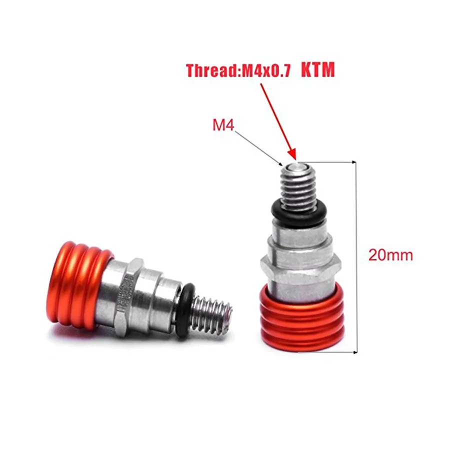 

M4x0.7mm Orange CNC Aluminum Fork Air Bleeder Relief Valve for KTM SX SXF EXC SMR WP Replaces OEM