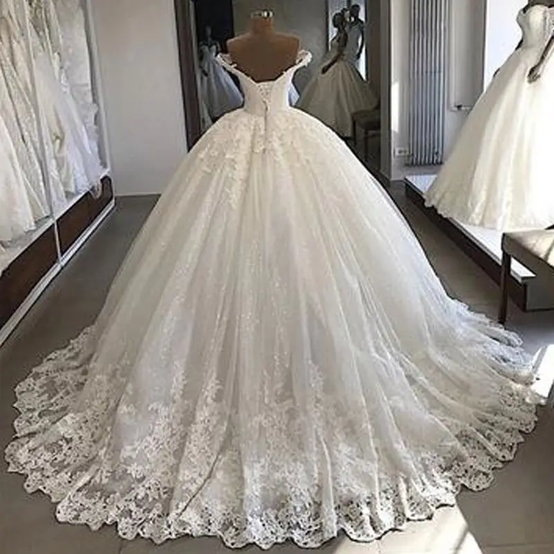 US $136.08 Vintage Vestidos De Novia Casamento 2020 Bridal Gowns Ball Gown Lace Applique Wedding Dress Robe De Mariee Trouwjurk