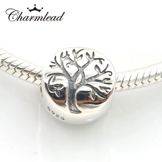 Convient Pandora Charms Bracelet 925 En Argent Sterling Perles Vie Arbre Charme Perle DIY Faire Des