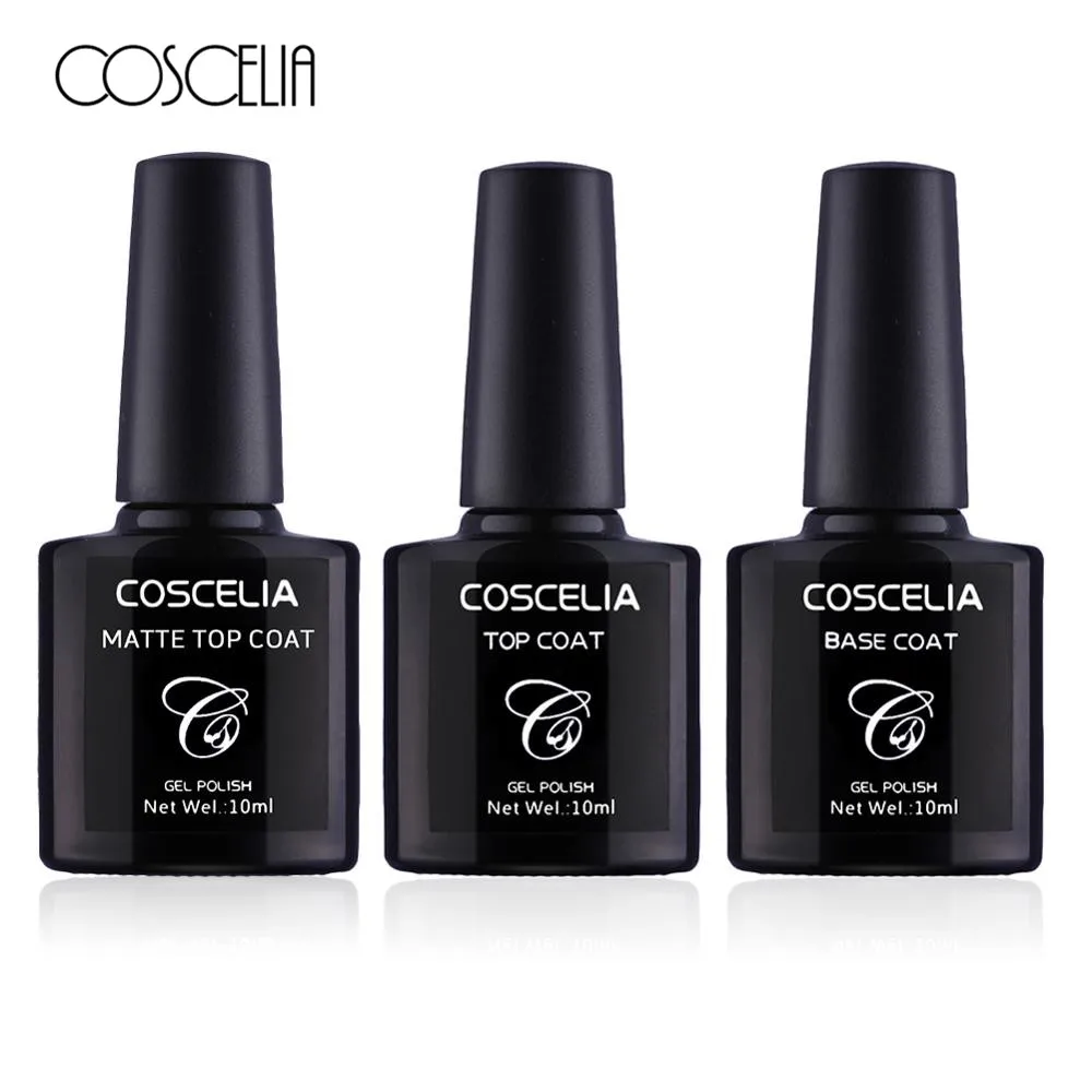 

COSCELIA Matt 10ml Gel Nail Polish Surface No Light Soak-Off Matt Top Coat UV LED Transparent Color Nail Gel Polish Matte Art
