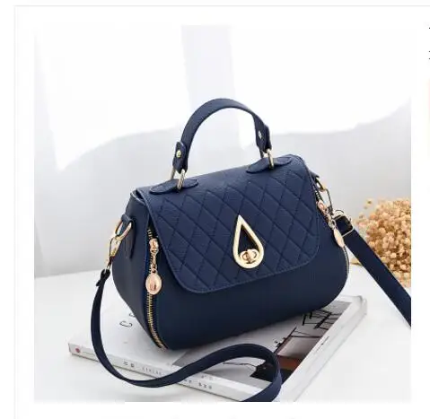 WERAIMJX Лоскутные дешевые женские сумки модные сумки для женщин твердые сумки через плечо Bolsa Feminina сумки через плечо MJ231 - Цвет: Темно-синий