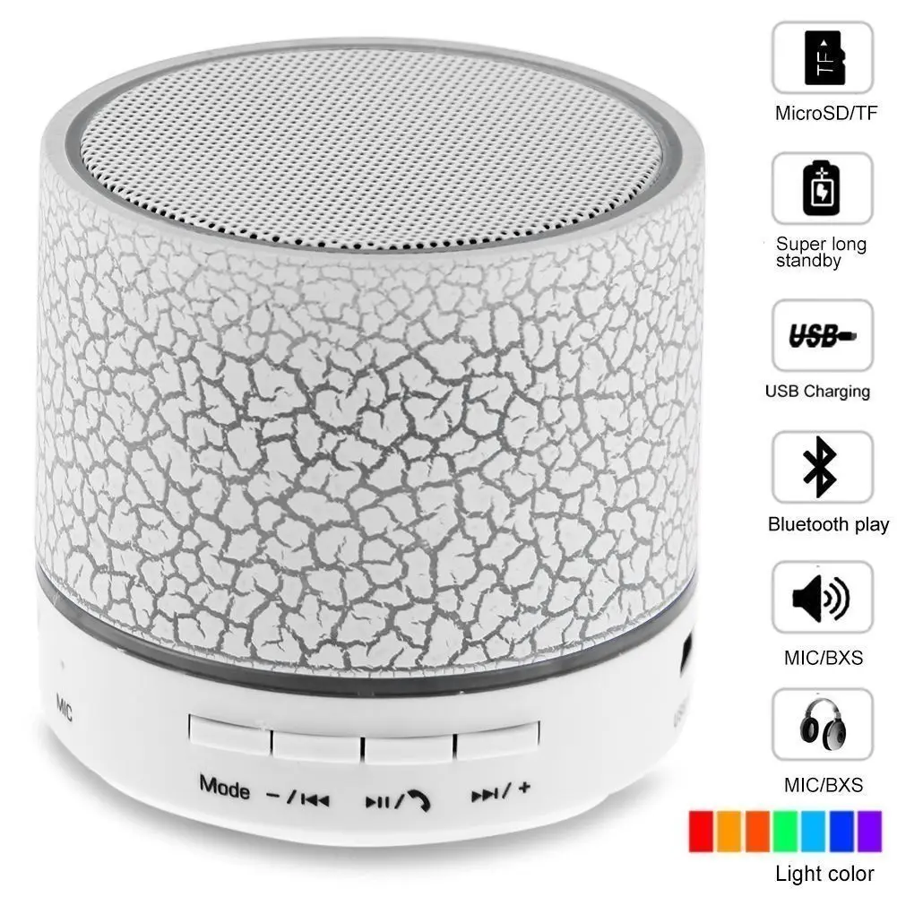 

Mini Bluetooth Speakers Led Light Portable Sound Music Box Subwoofer with Mic Wireless Outdoor Speaker for Phones Hand-free Call