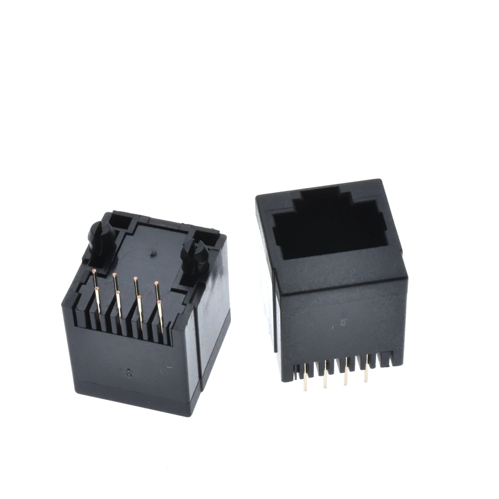 100 шт. x RJ45 5224 8C пластиковый PCB модульный разъем сетевой LAN 180 градусов верхний вход