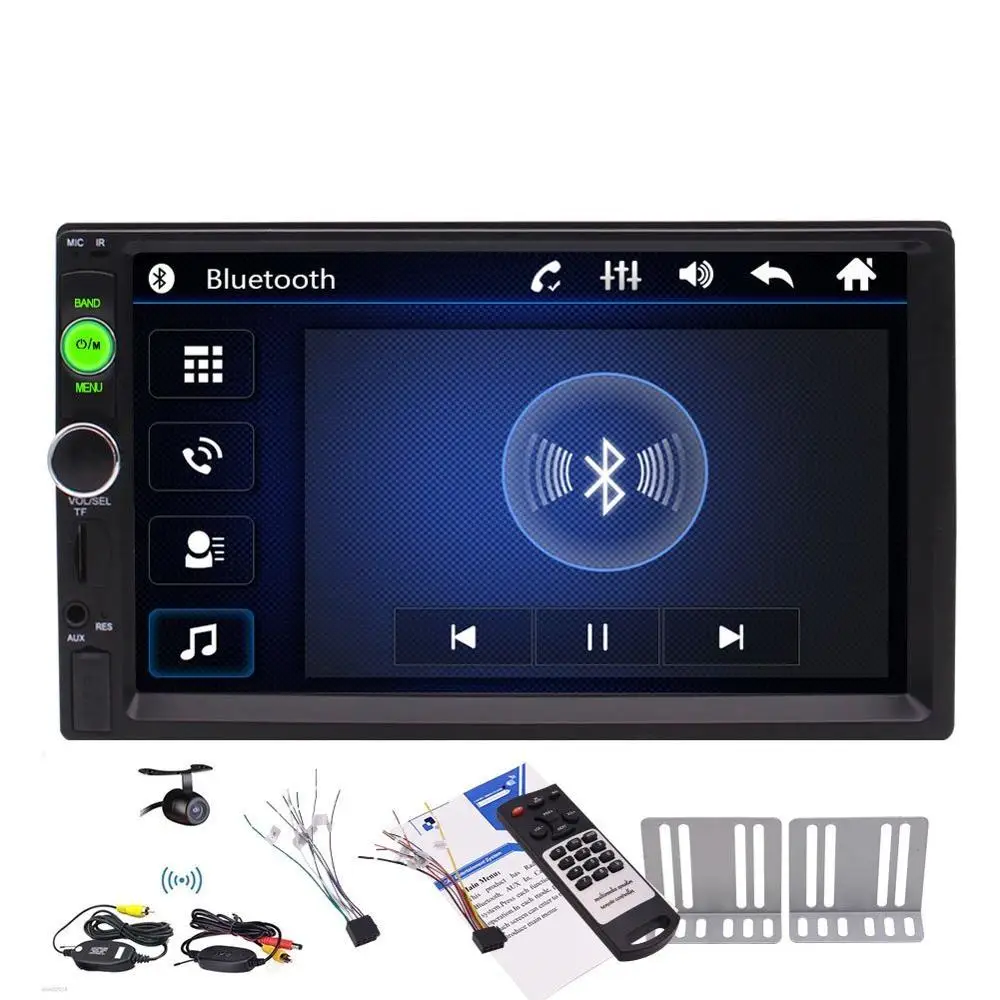 cheap 2Din in Dash Car Stereo MP5 Player Automotive Radio Video Bluetooth 7 #039; #039; USB TF Aux in FM Radio Receiver SWC+Wireless Back Camera