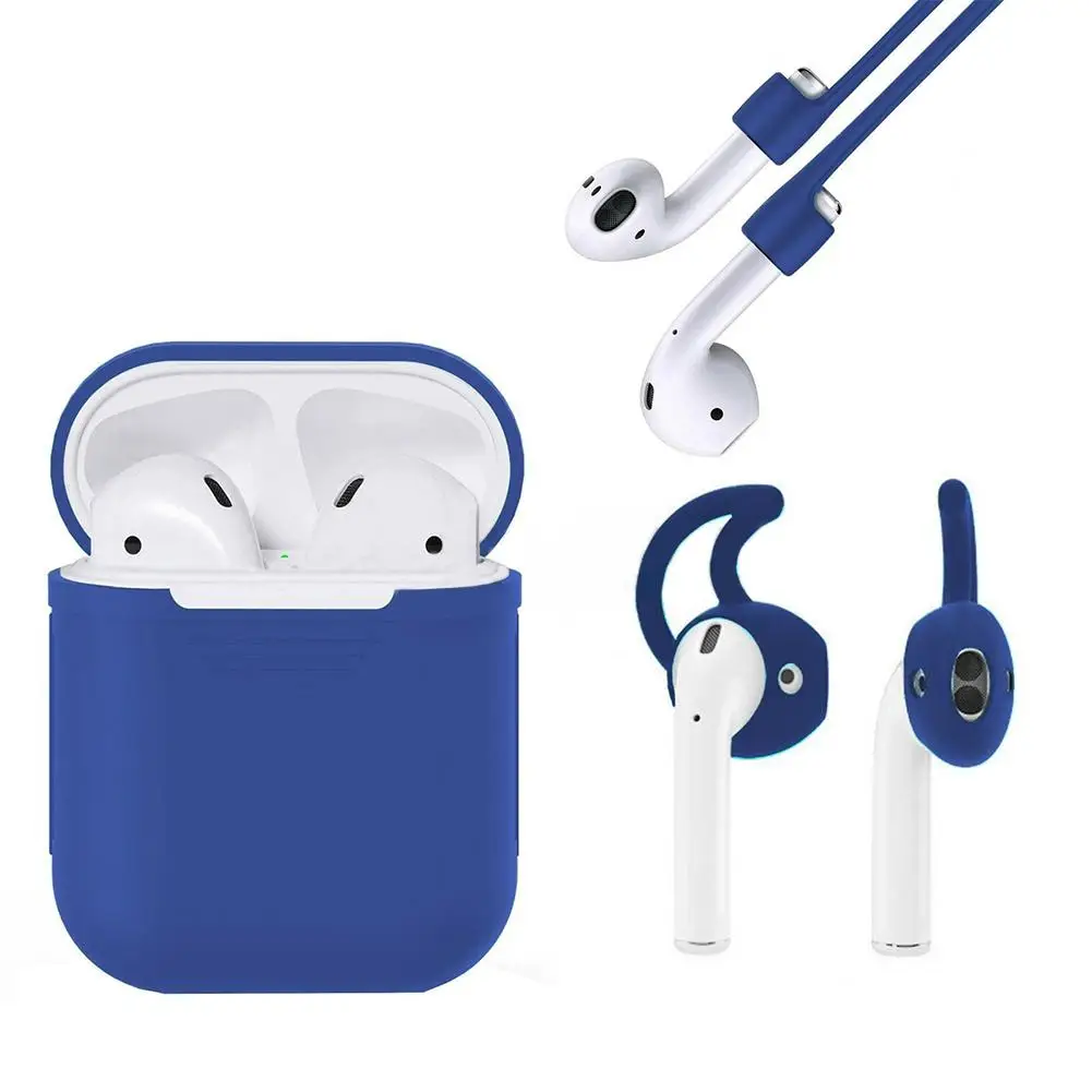 3 в 1, силиконовый чехол для Apple Airpods, чехол, крючок для наушников, аксессуары для Air Pods, ремешок для Air pods, i10, i13, Bluetooth, наушники - Цвет: blue