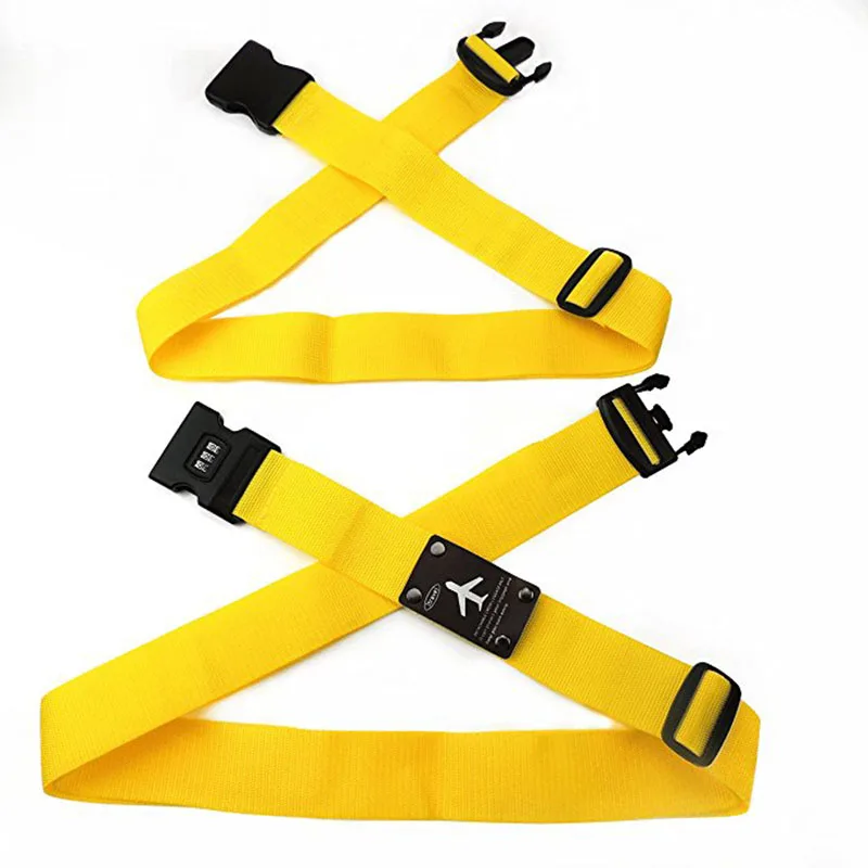 yellow luggage strap