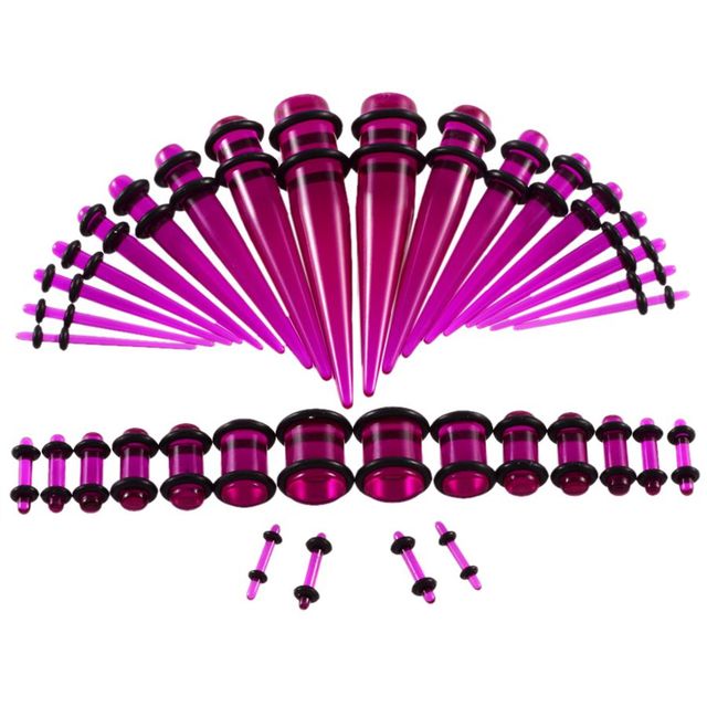 Acrylic Ear Gauge Taper and Plug Stretching Kits Mixed Color Ear Flesh Tunnel Expansion Body Piercing Jewelry 14G-00G