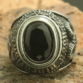 

316L Stainless Steel Black Stone All See Eye Sheepshead Newest Ring