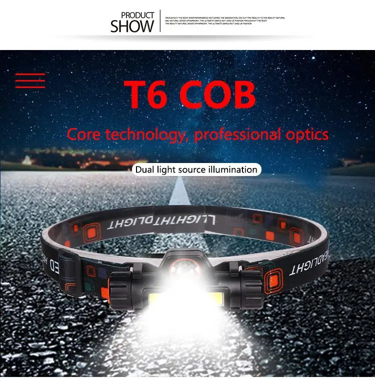 HobbyLane LED XPE + COB фара T6 налобный фонарь масштабируемый фонарик со светодиодным