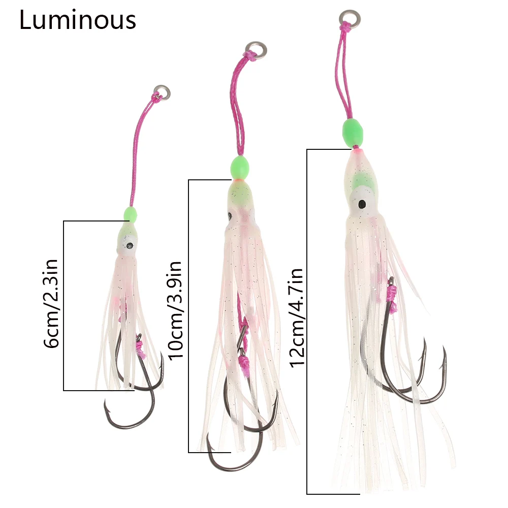 2 шт. искусственные светящиеся Мягкие силиконовые большие соленой Осьминог крючок приманки бионический кальмар-приманка юбка приманки рыболовные Крючки Аксессуары