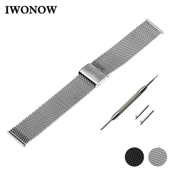 

Milanese Stainless Steel Watch Band 22mm for Ticwatch 1 46mm Hook Buckle Strap Quick Release Wrist Belt Bracelet + Spring Bar