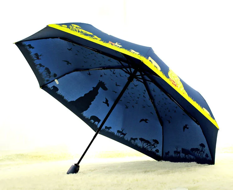 

New Fashional Umbrella Rain Women Creative Design Giraffe Prairie Style Fully Automatic Sunny Rainy Cartoon Umbrella WZP180