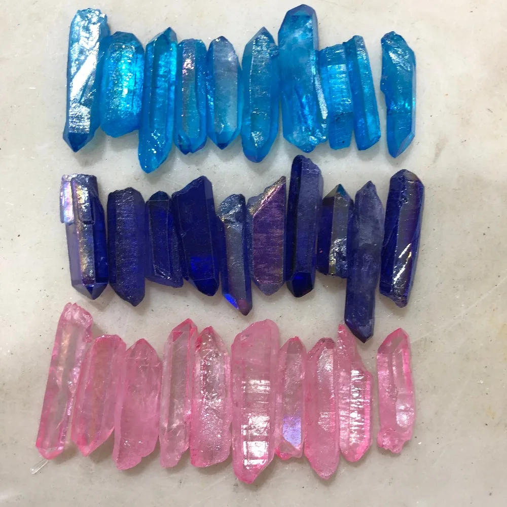 

30 pcs aura quartz crystal point specimen rainbow crystal healing for jewelry making