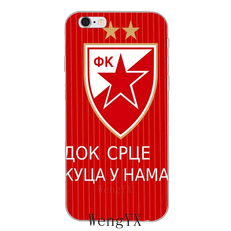 Чехол для телефона Serbia FK Crvena zvezda из мягкого силикона и ТПУ для Apple iPhone 4, 4S, 5, 5S, 5c, SE, 6, 6s, 7, 8 plus, X, XR, XS Max - Цвет: Crvena-zvezda-A-08