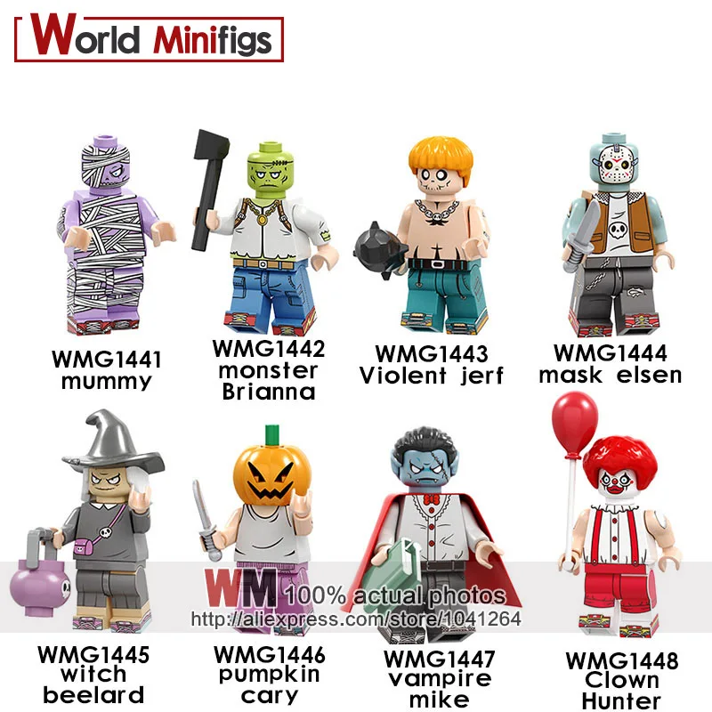 

Single Sale Halloween Bandage Unili Monster Brenner Wild gerff Action Figures Building Blocks Gift Toy Children