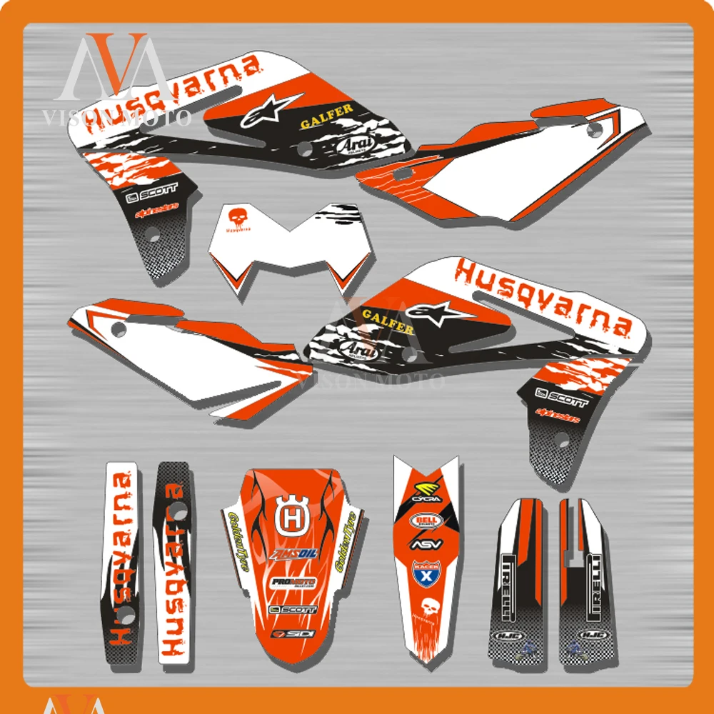 

Customized Team Graphics & Backgrounds Decals 3M Stickers For HUSQVARNA SM610 SM 610 2006 06
