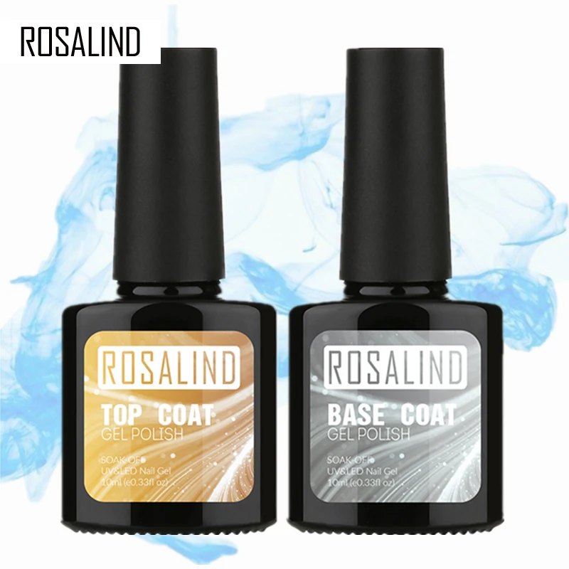 

ROSALIND 10ML Top Coat Base Coat Gel Nail Polish Nail Art Gel polish Nail Gel UV LED Soak-Off multi-use top base