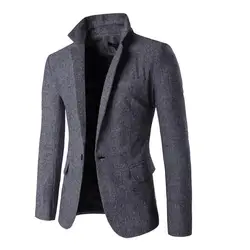 Одежда высшего качества 2019 осень зима модный мужской костюм пальто елочка ткань повседневное одна Пряжка Бизнес платье джентльмена куртка