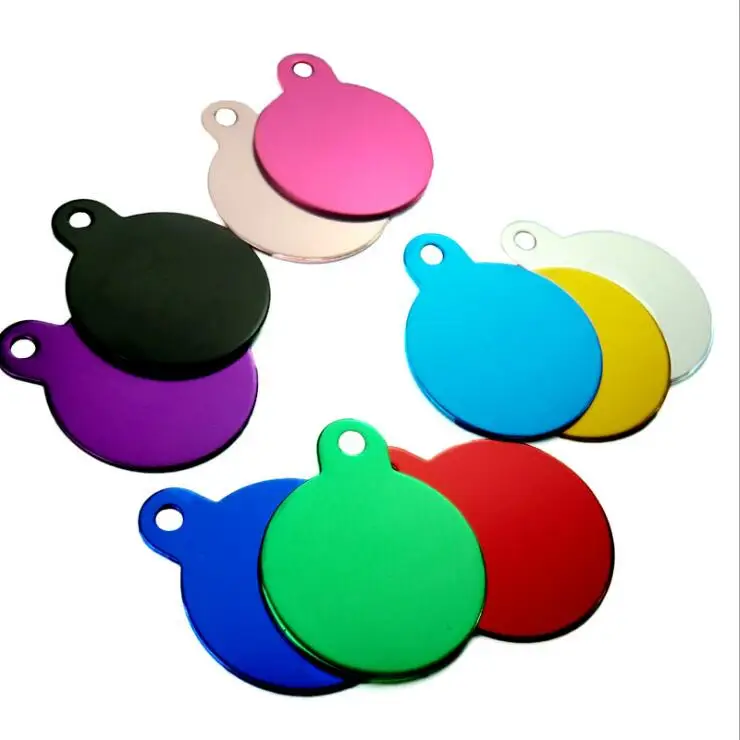 

10Pcs Round Anti Loss Dog ID Tags Personalized Engraving Pet ID Tags Tag Cat Aluminum Customized Name Address Phone Tag