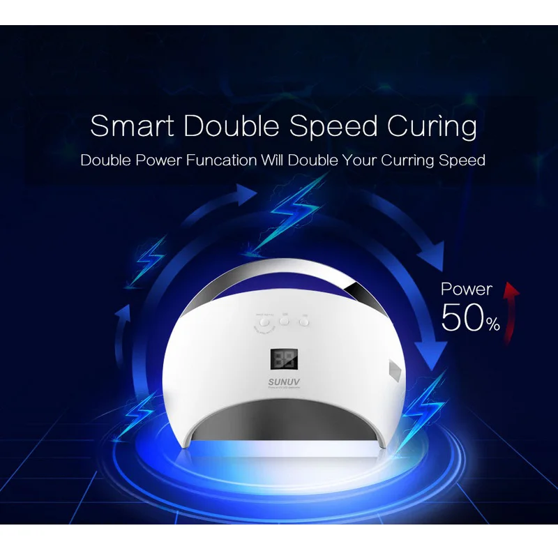 

48 W UV Lamp Nail Dryer UV Nail Phototherapy Machine New Style Fast Dry Dual LED Lamp Intelligent Sensor LCD Nail Art Dryer